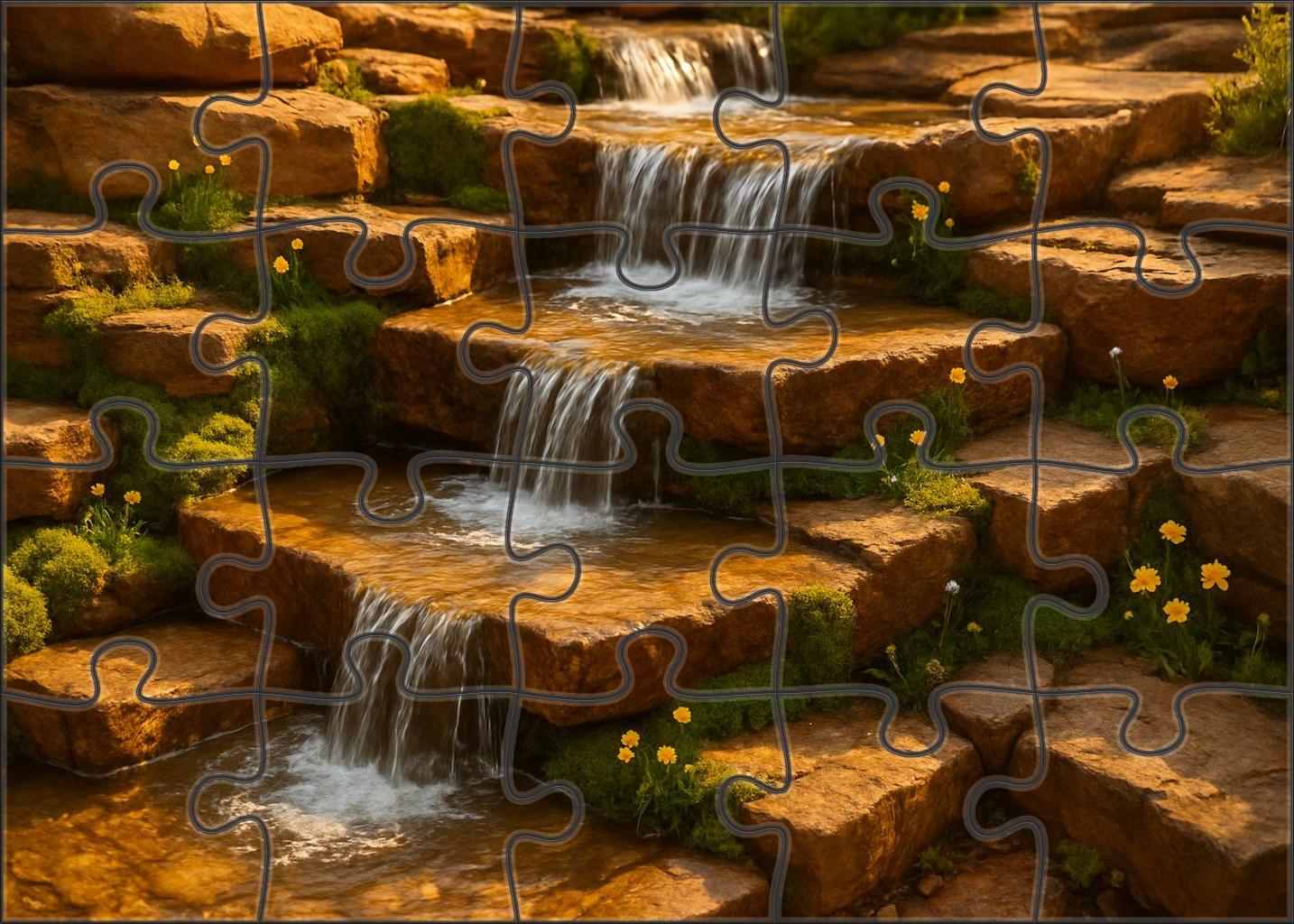 Amberstone Step Cascade Premium Puzzle Pieces