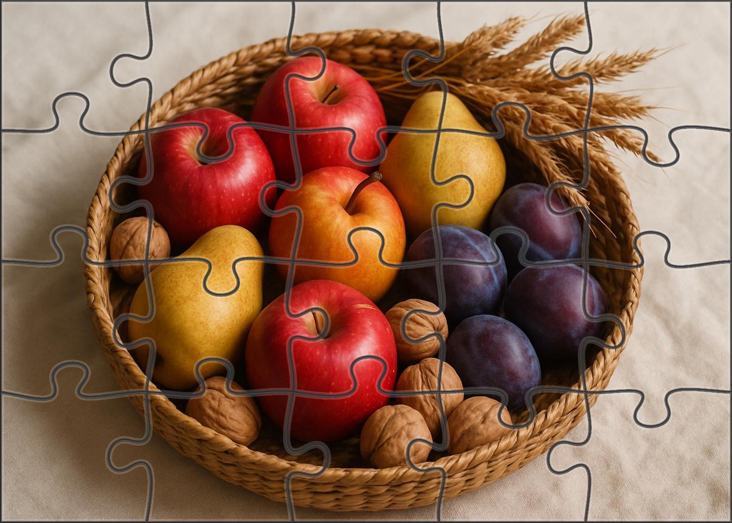 Harvest Moon Basket Arrangement 20 Piece Puzzle