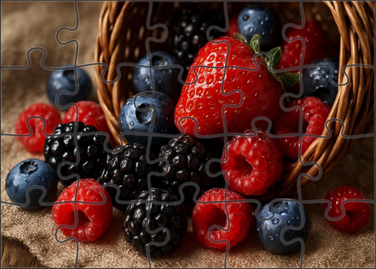 Berry Cascade A Lush Overflowing Presentation Of Raspberries Blueberries And Blackberries 1000 Piece Puzzle