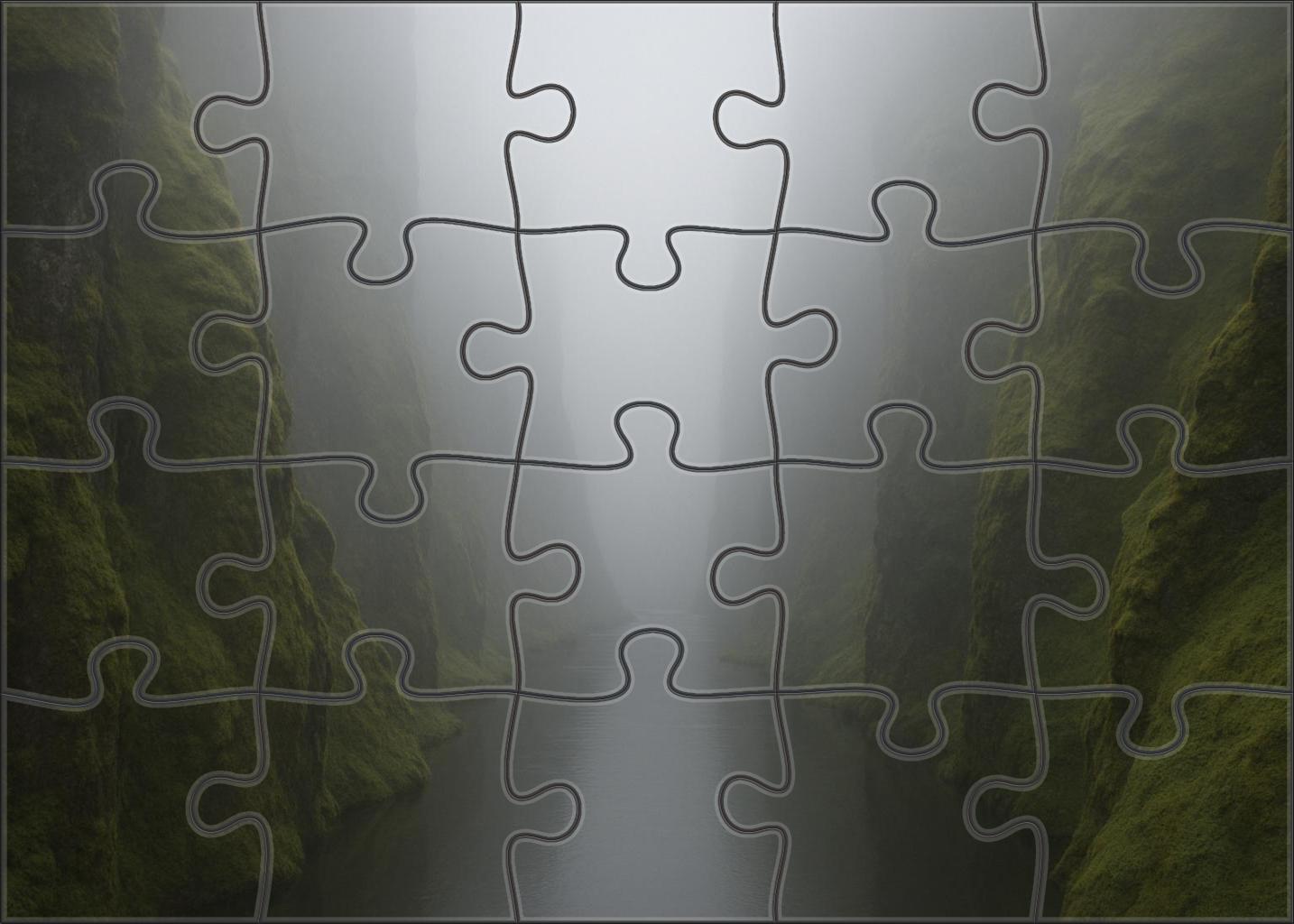 Fog-draped River Gorge Puzzle Collection