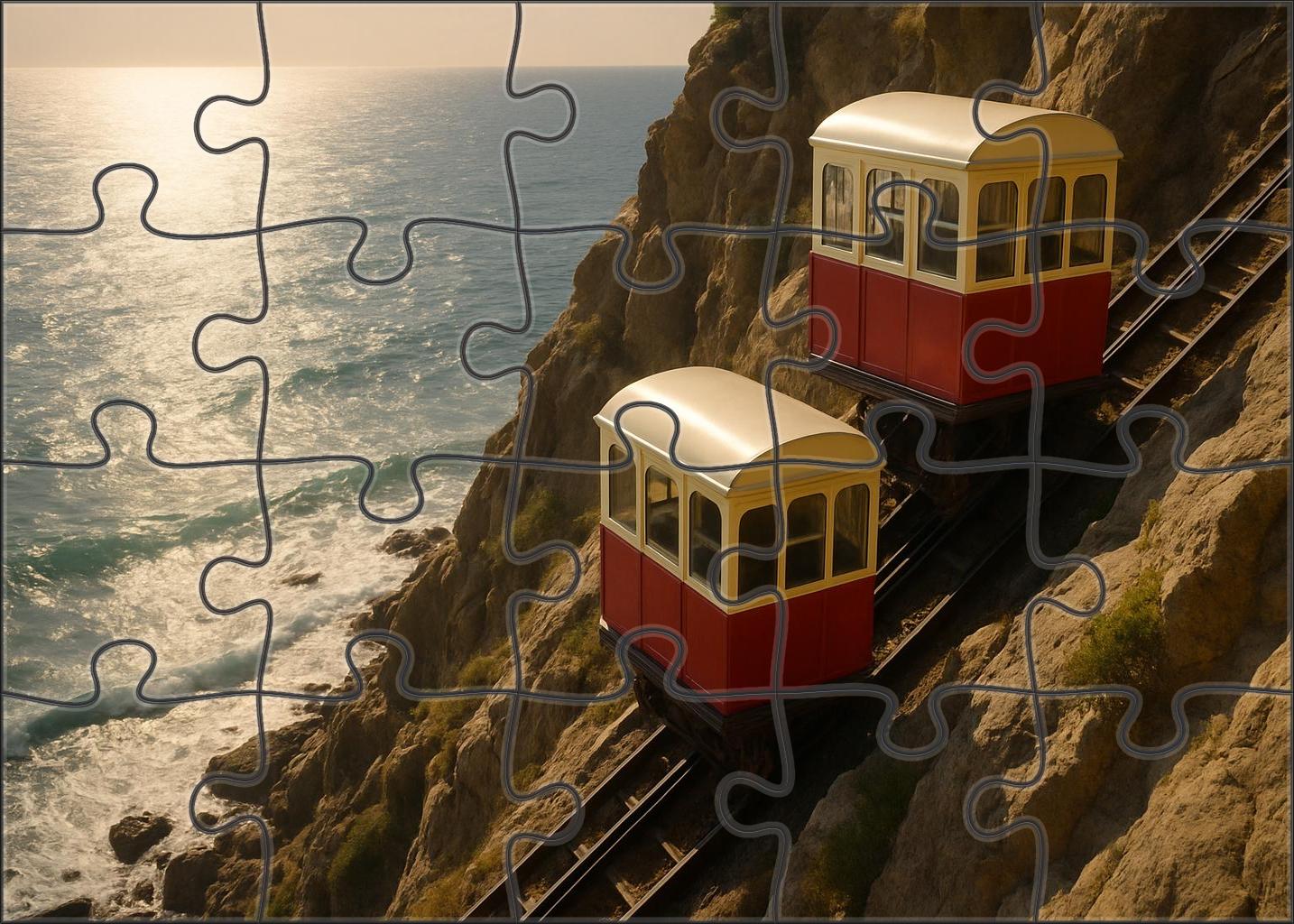 Sunset Coastal Funicular 300 Piece Puzzle