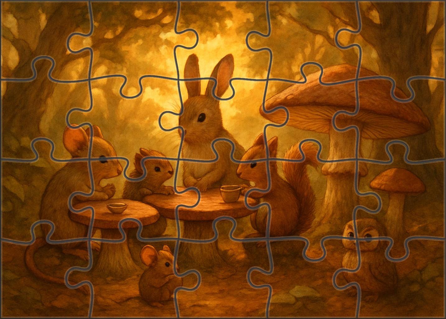 Whimsical Forest Tea Ceremony Puzzle Collection