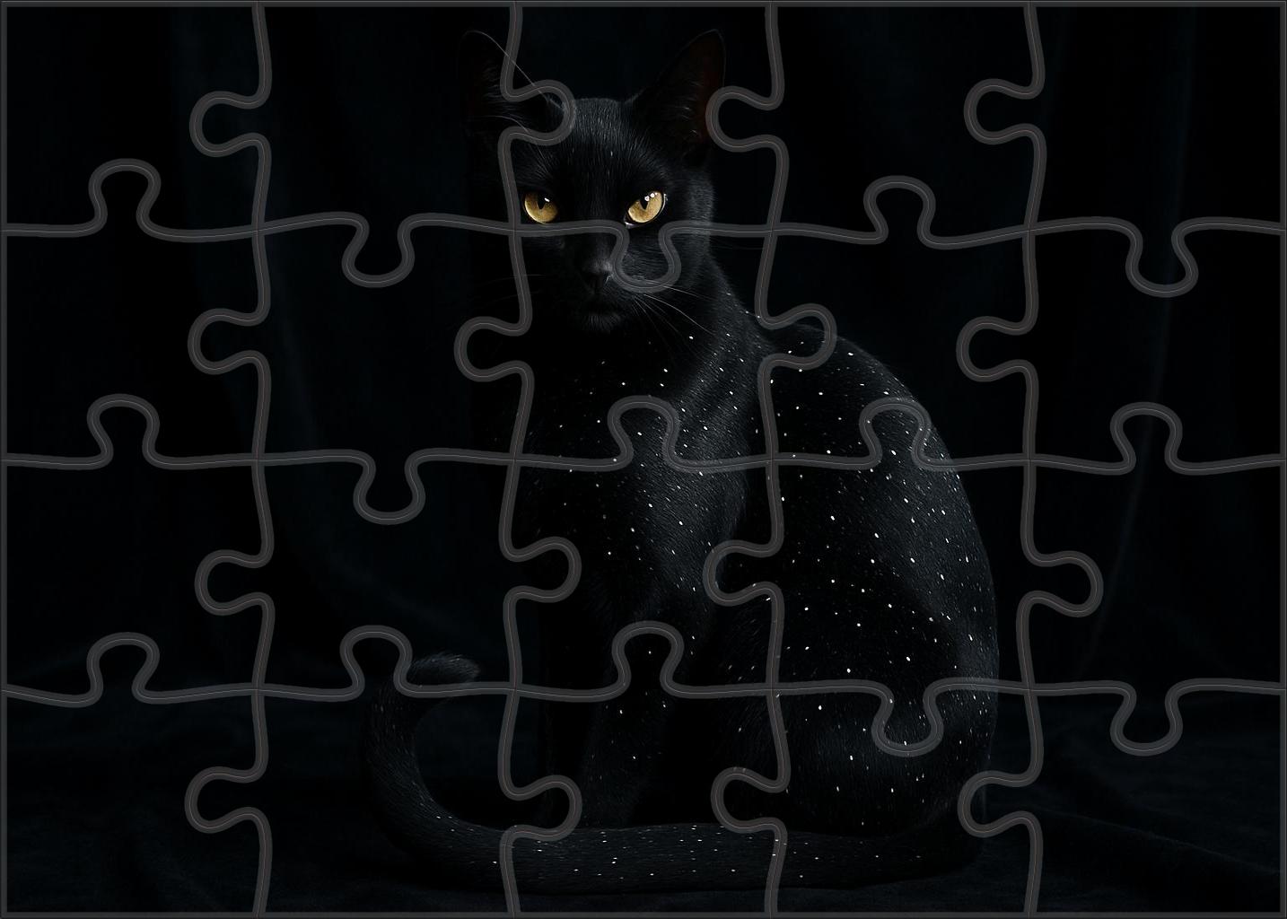 Midnight Mirage Ebony Coat With Starry Speckles And Mysterious Allure 1000 Piece Puzzle