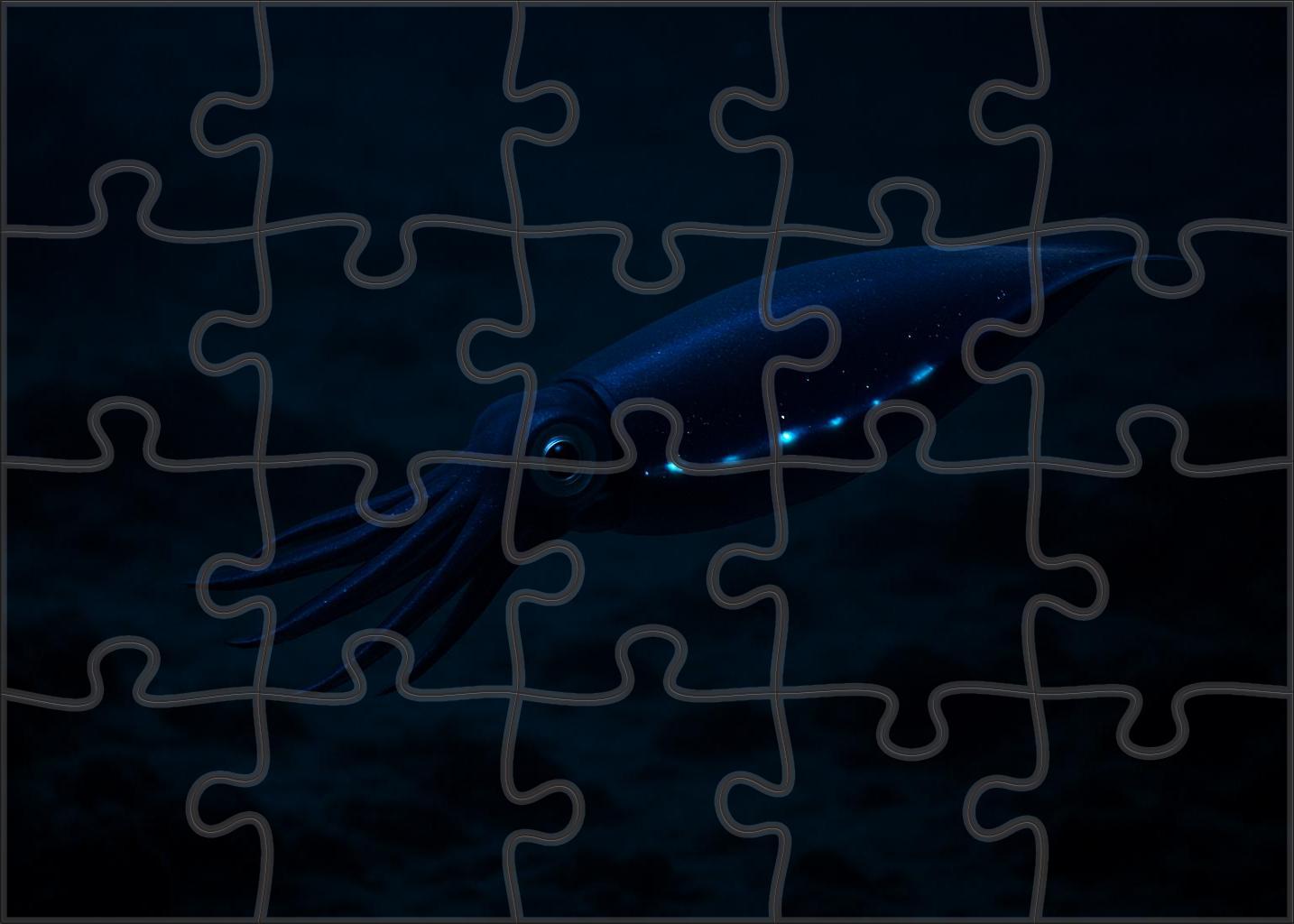 Steel Blue Lantern Squid Nocturnal Jet-propelled Predator With Photophores Puzzle Collection