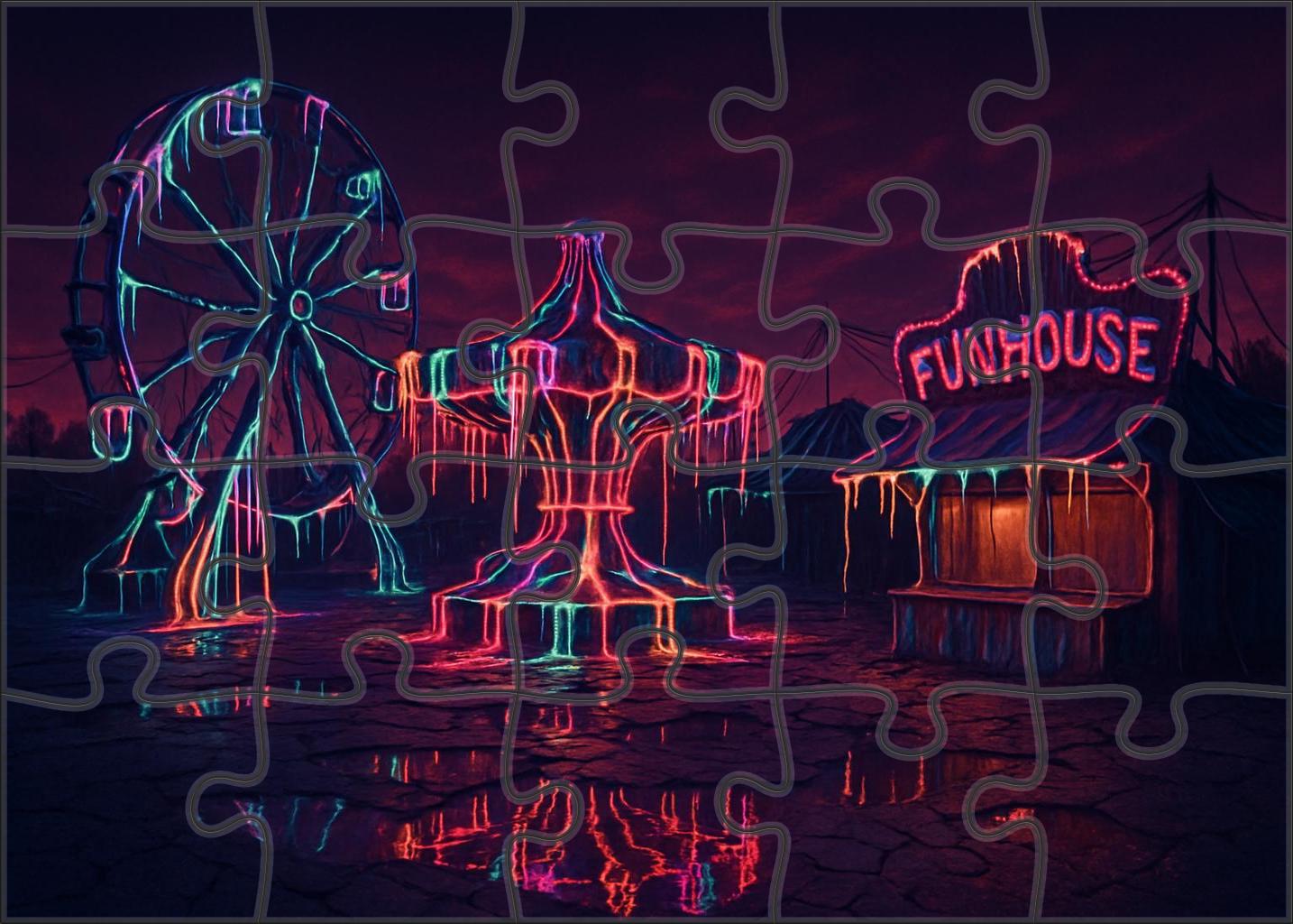 Deserted Carnival Of Melting Lights Custom Jigsaw Puzzle