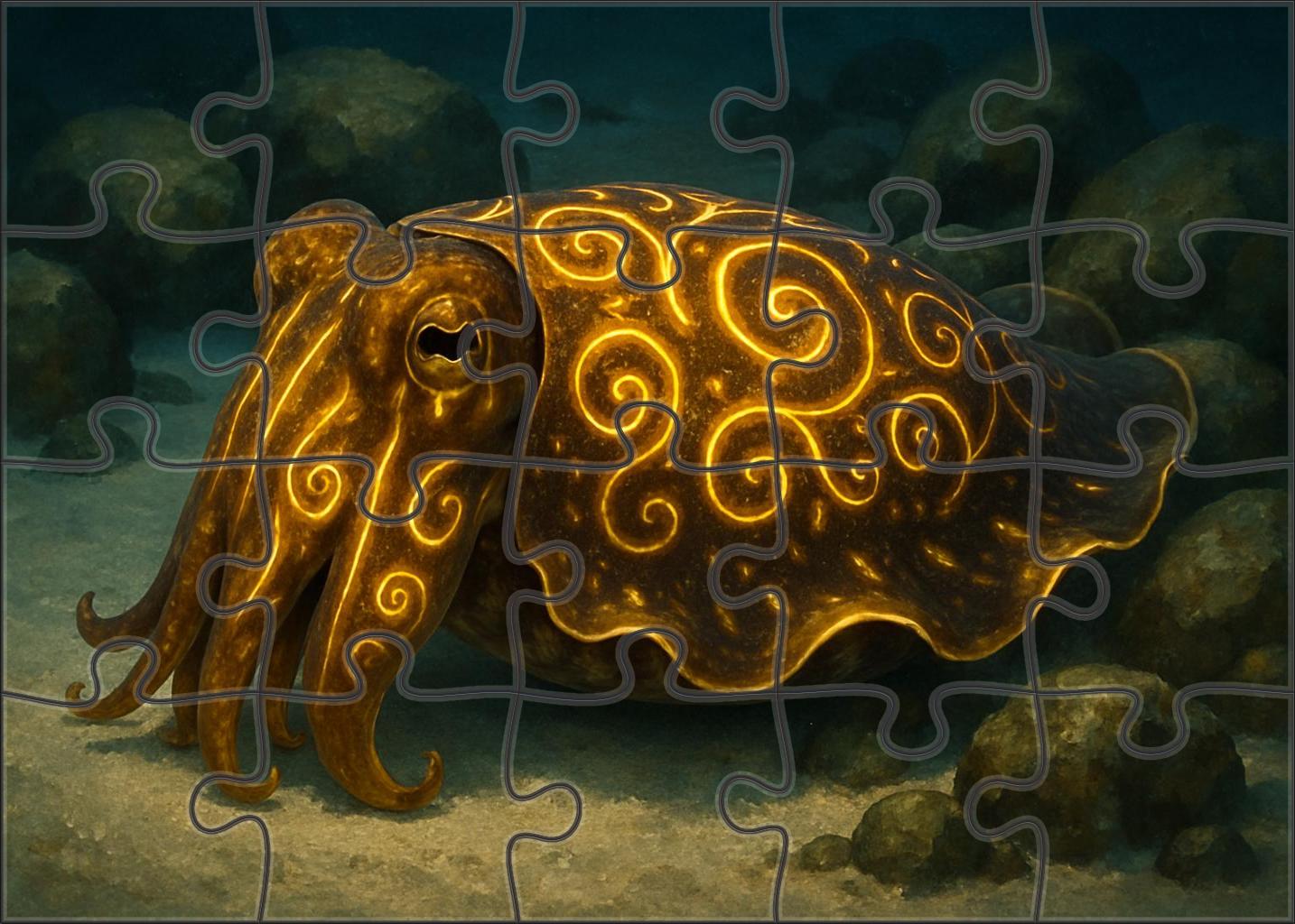 Golden Spiral Cuttlefish Camouflage Master With Swirling Mantle Patterns Easy Puzzles