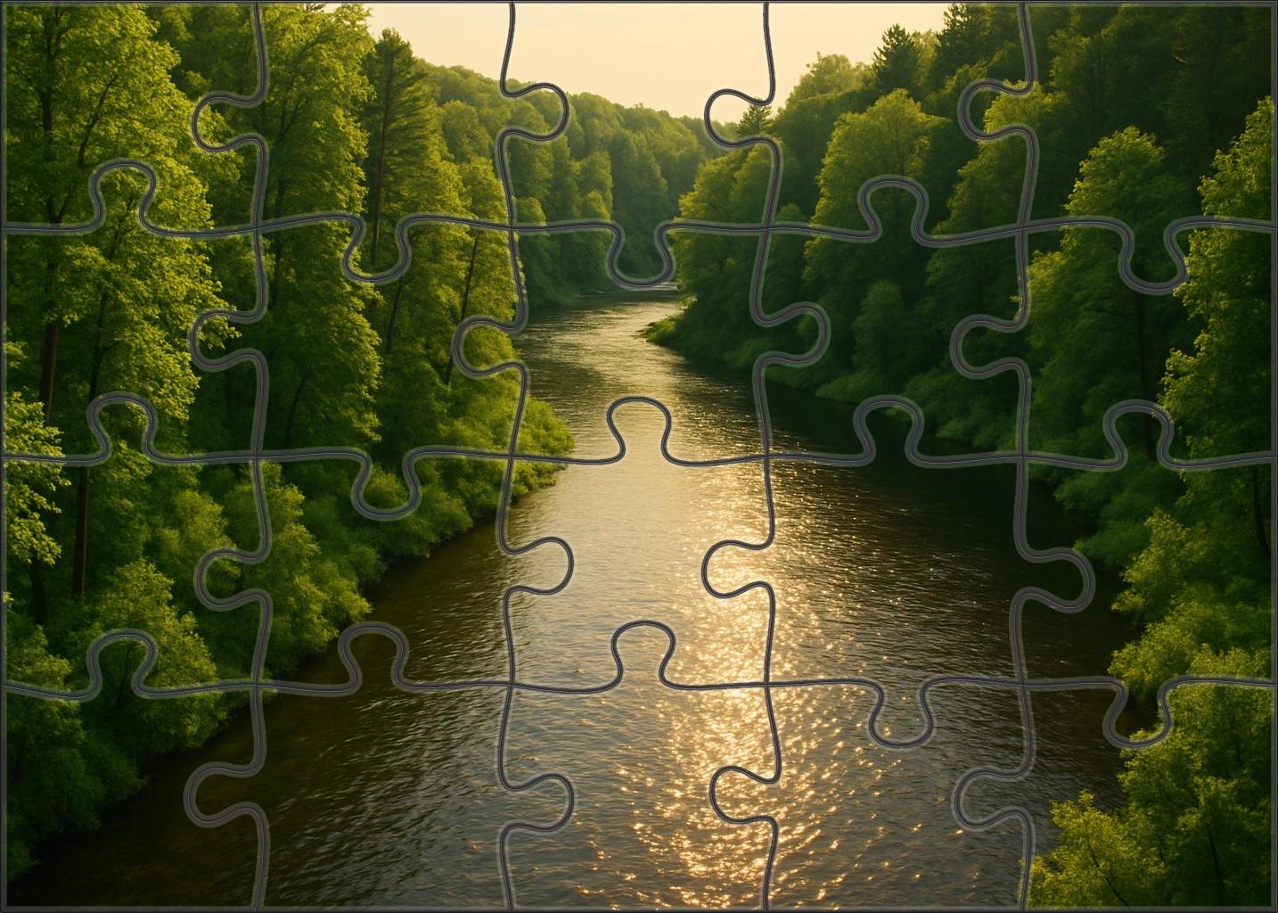 Verdant River Bend Easy Puzzles