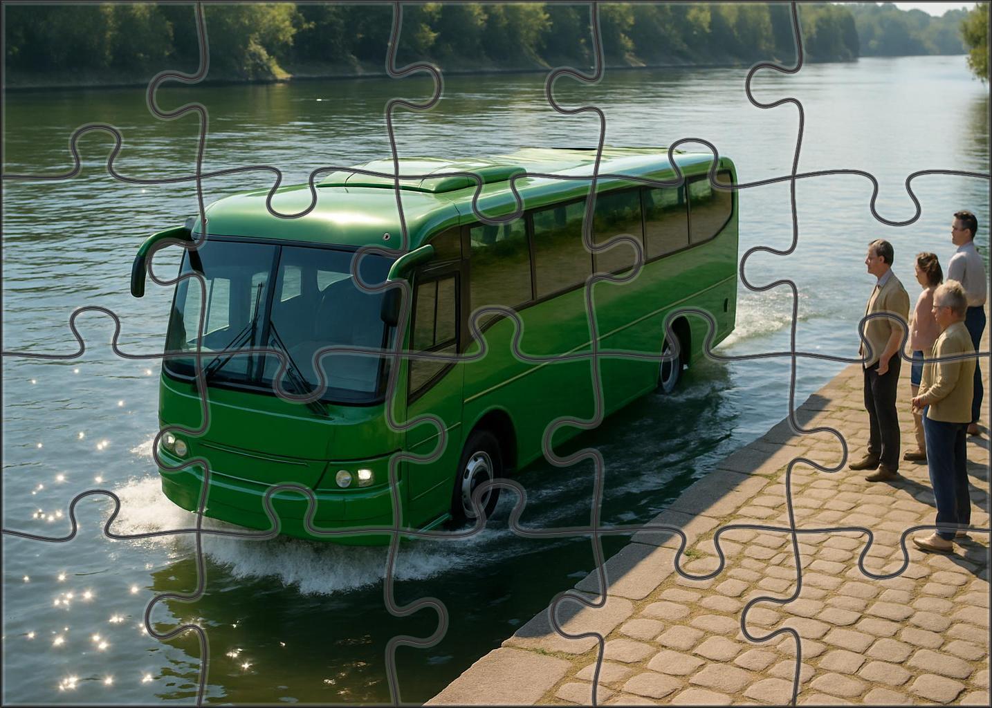 Electric Amphibious Tourist Coach 500 Piece Puzzle