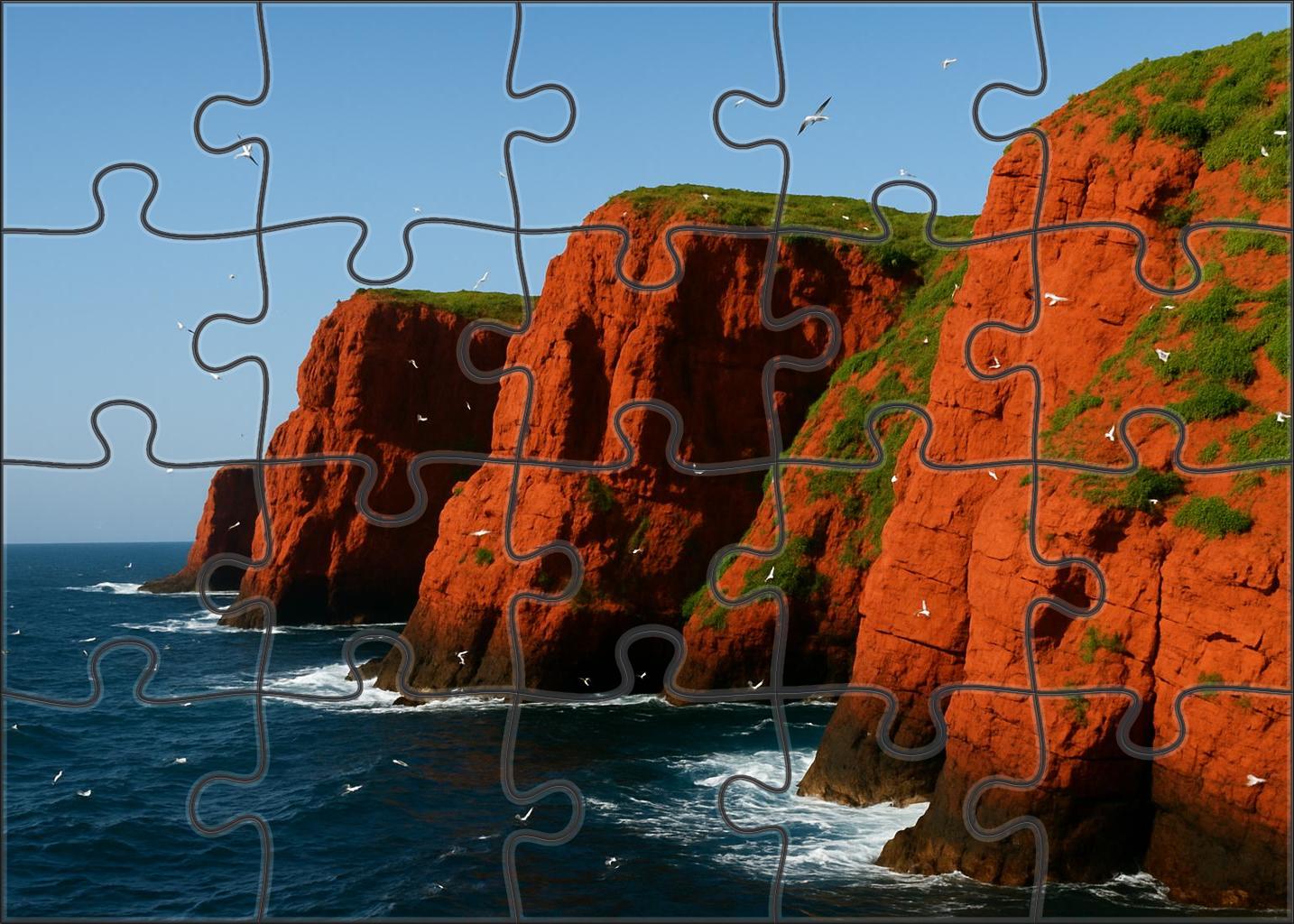 Crimson Cliff Coastline Unique Puzzle Design