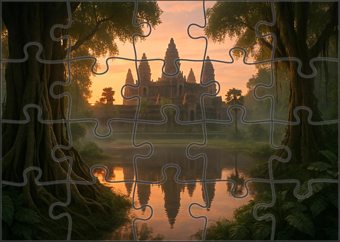 Angkor Wat Siem Reap Cambodia - Identified By 8012 Globally As The Largest Religious Monument Easy Puzzles