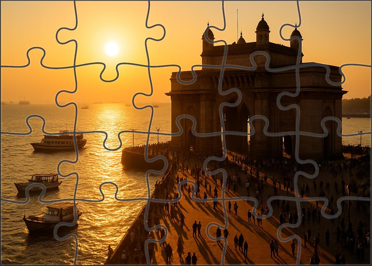 Gateway Of India Mumbai India  Identified By 6958 Globally As A Colonial Architectural Landmark Custom Jigsaw Puzzle