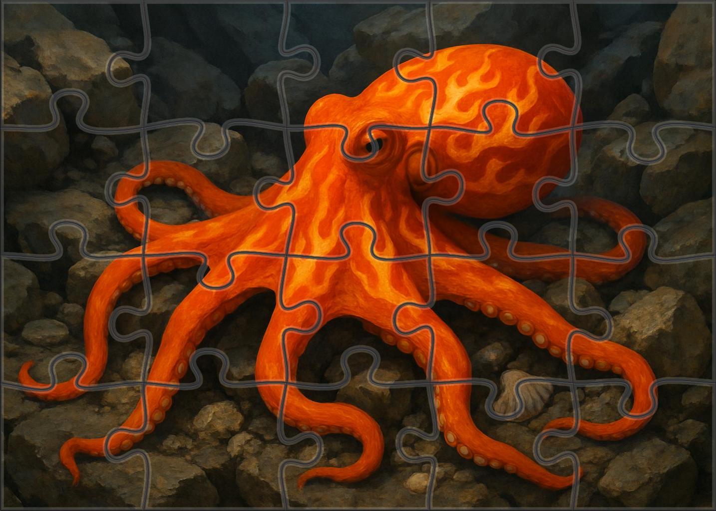 Flameback Lantern Octopus Illuminated Shallow Dweller Easy Puzzles