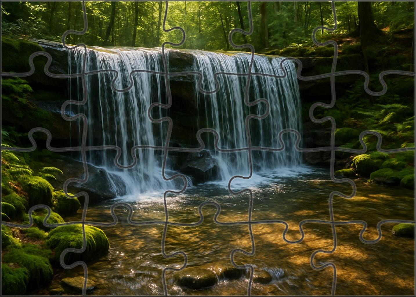 Sunlit Granite Curtain Large Format Puzzle