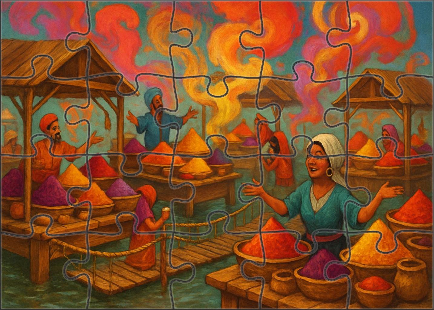 The Floating Market Of Secret Spices Easy Puzzles