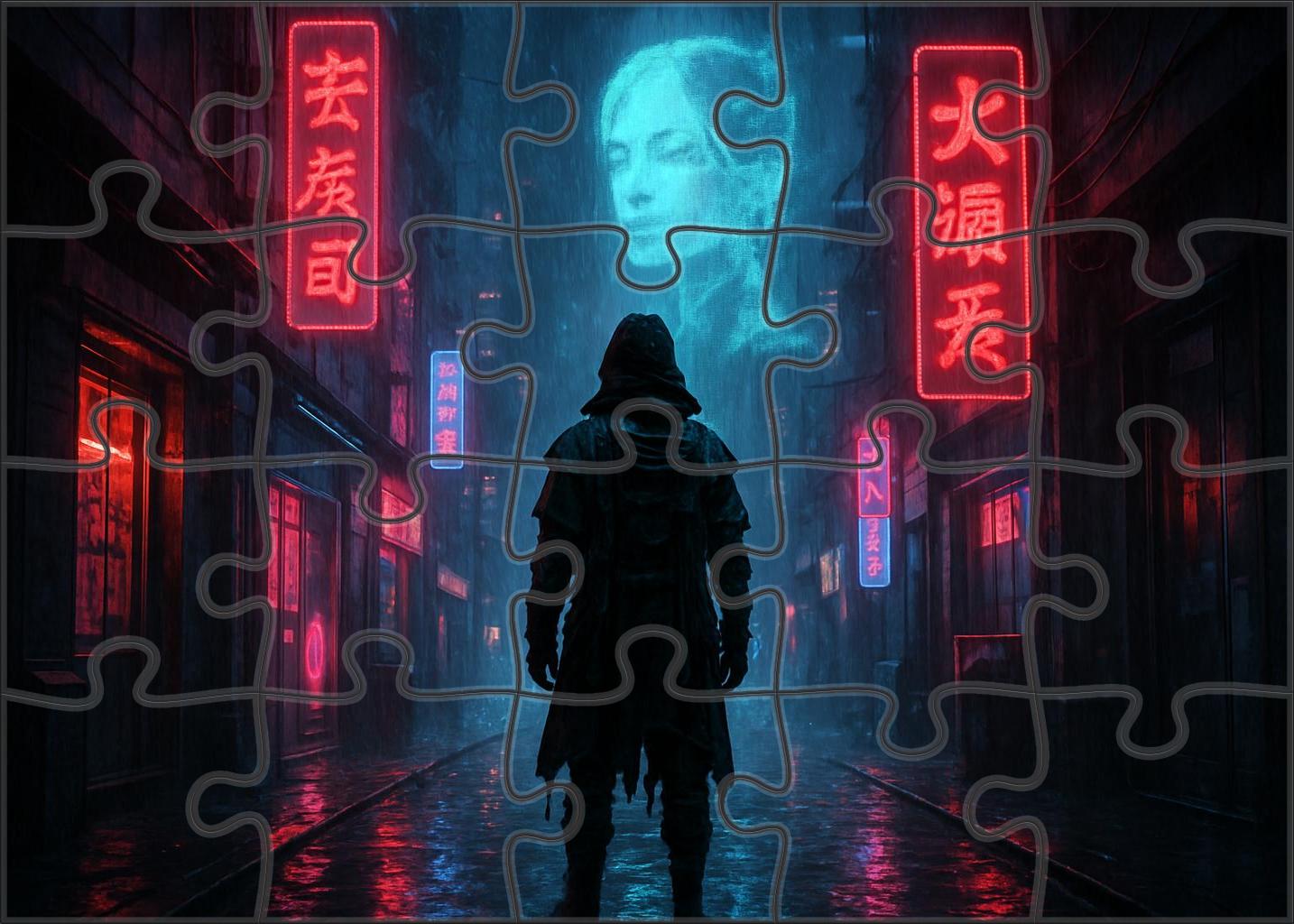 Dystopian Cyber Rebellion Neon Shadows And Underground Resistance 50 Piece Puzzle