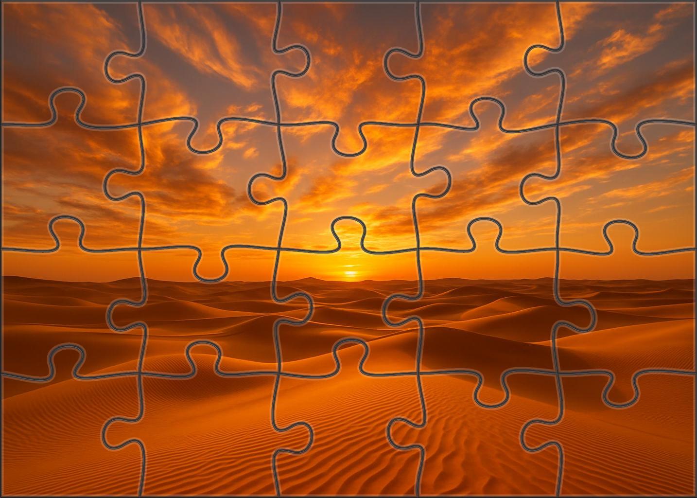 Gilded Oasis View Gold And Amber Melodies Over Desert Sands Puzzle Collection