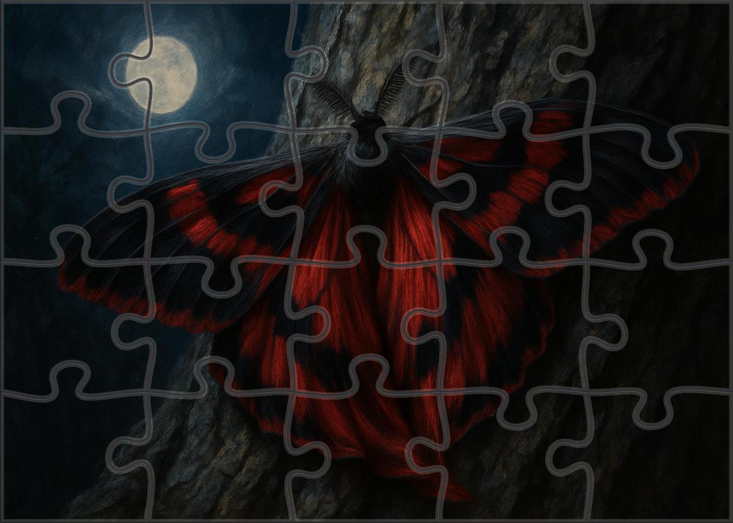 Crimson Veil Moth Large Insect With Flowing Wing Patterns Puzzle Fun