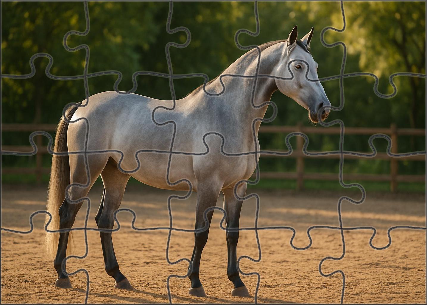 Twilight Pearl Delicate Silver Gray Warmblood Mare 500 Piece Puzzle