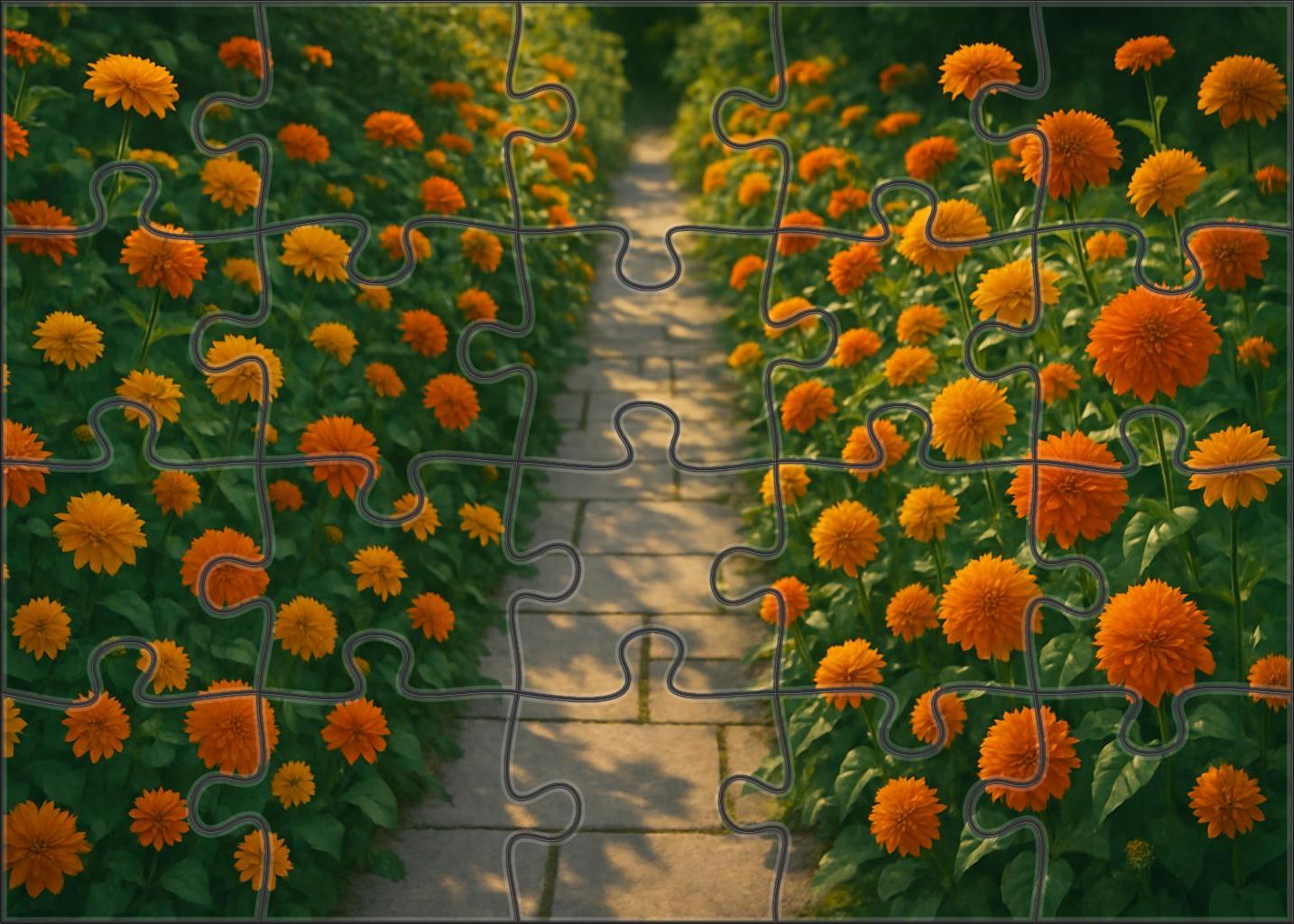 Sunshine Pathway Radiant Blooms Along A Garden Walk Family Puzzles