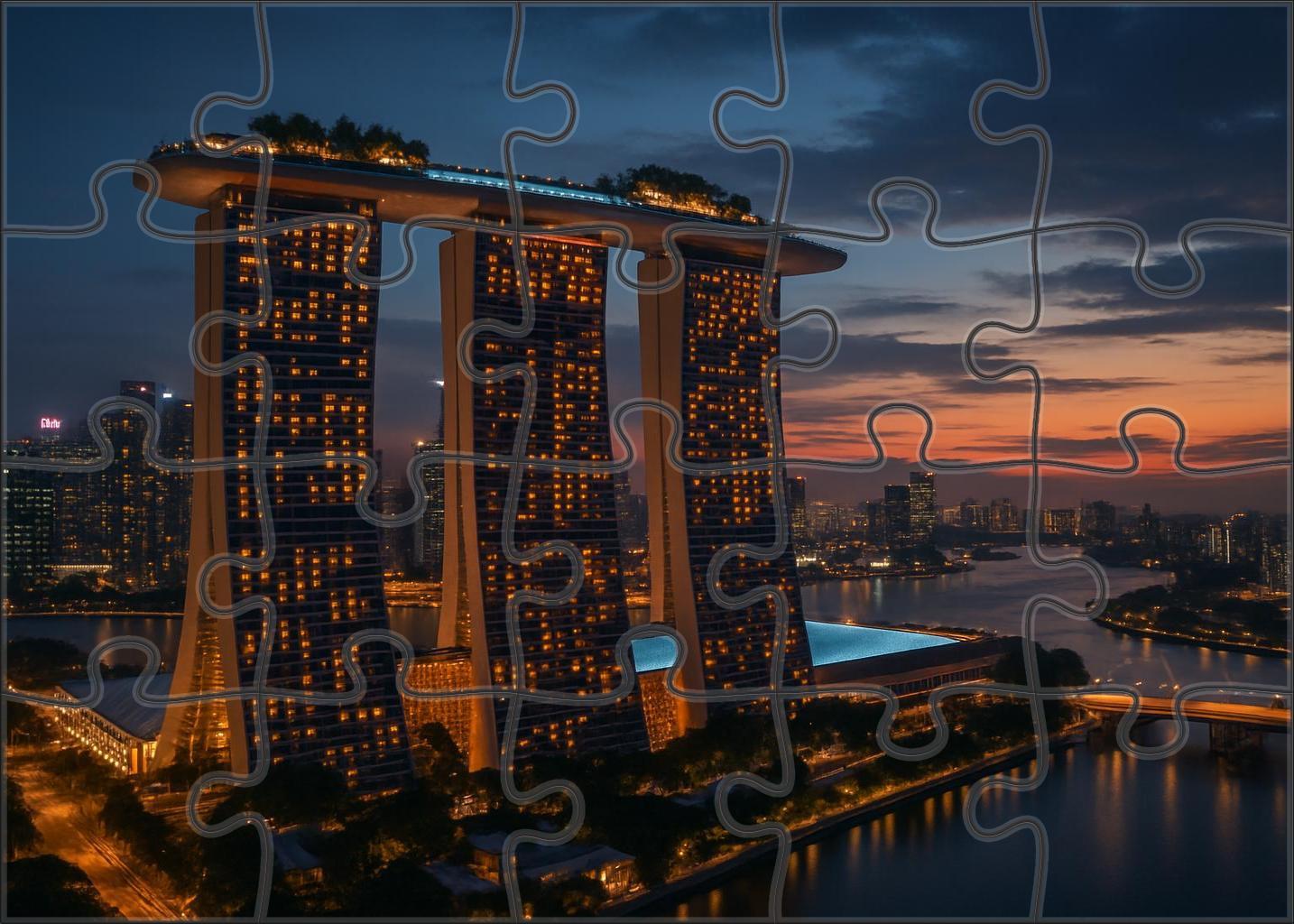 Marina Bay Sands Singapore Recognized By 7156 For Its Innovative Skyline Silhouette Unique Puzzle Design