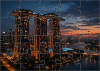 Marina Bay Sands Singapore Recognized By 7156 For Its Innovative Skyline Silhouette Unique Puzzle Design