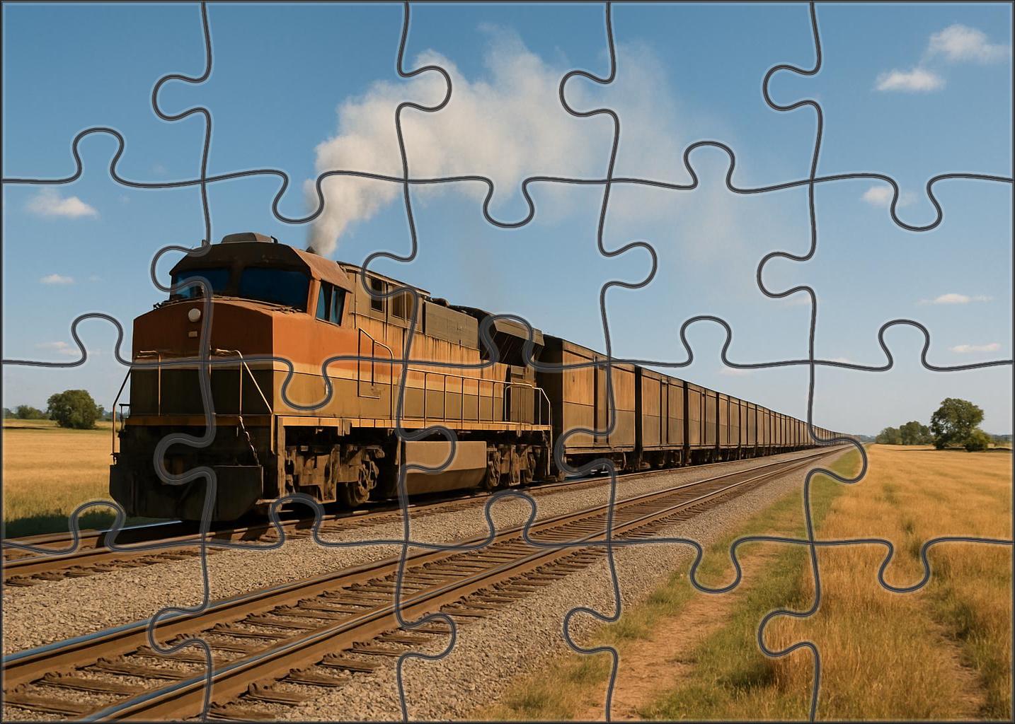 Biomethane-powered Cargo Train Premium Puzzle Pieces