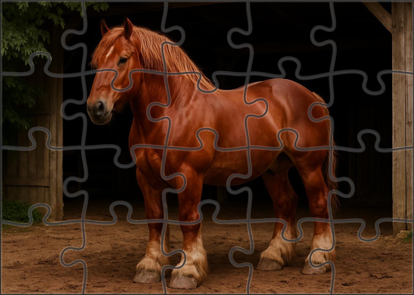 Willow Creek Draft Gentle Giant With Glossy Chestnut Coat 500 Piece Puzzle