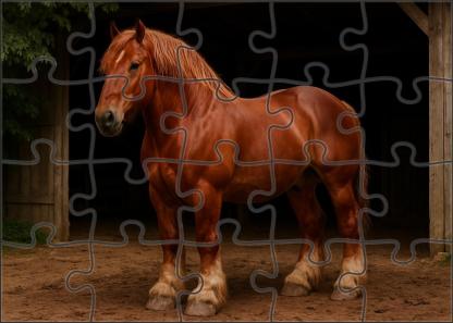 Willow Creek Draft Gentle Giant With Glossy Chestnut Coat 500 Piece Puzzle