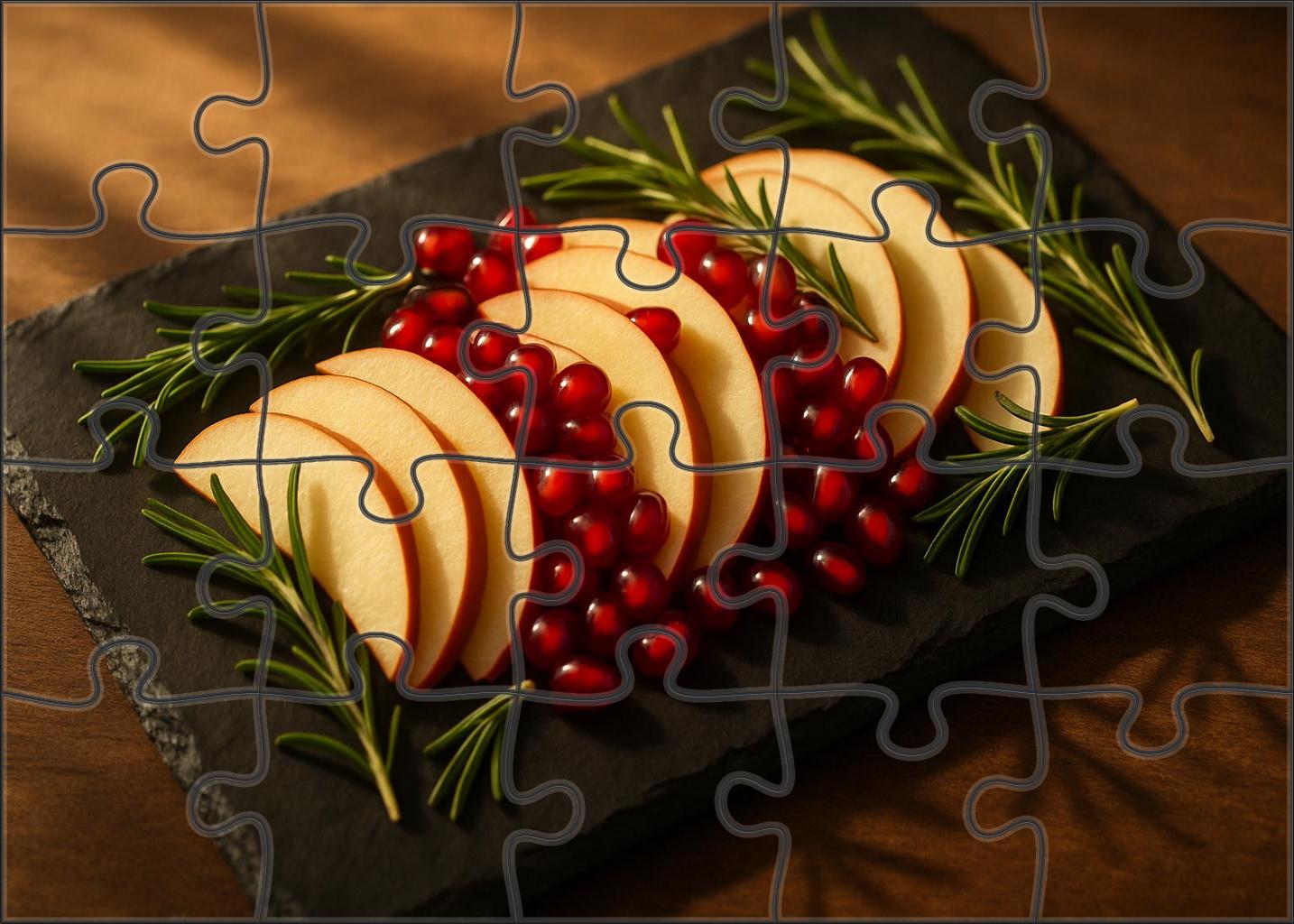 Sunset Orchard Layered Apple And Pomegranate Display Large Format Puzzle