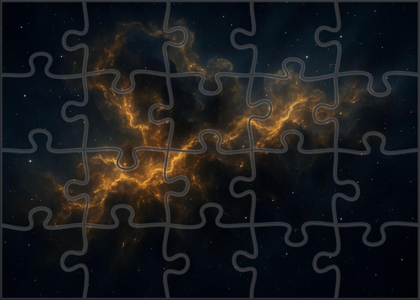 Golden Filamentary Starbirth Cloud Puzzle Challenge