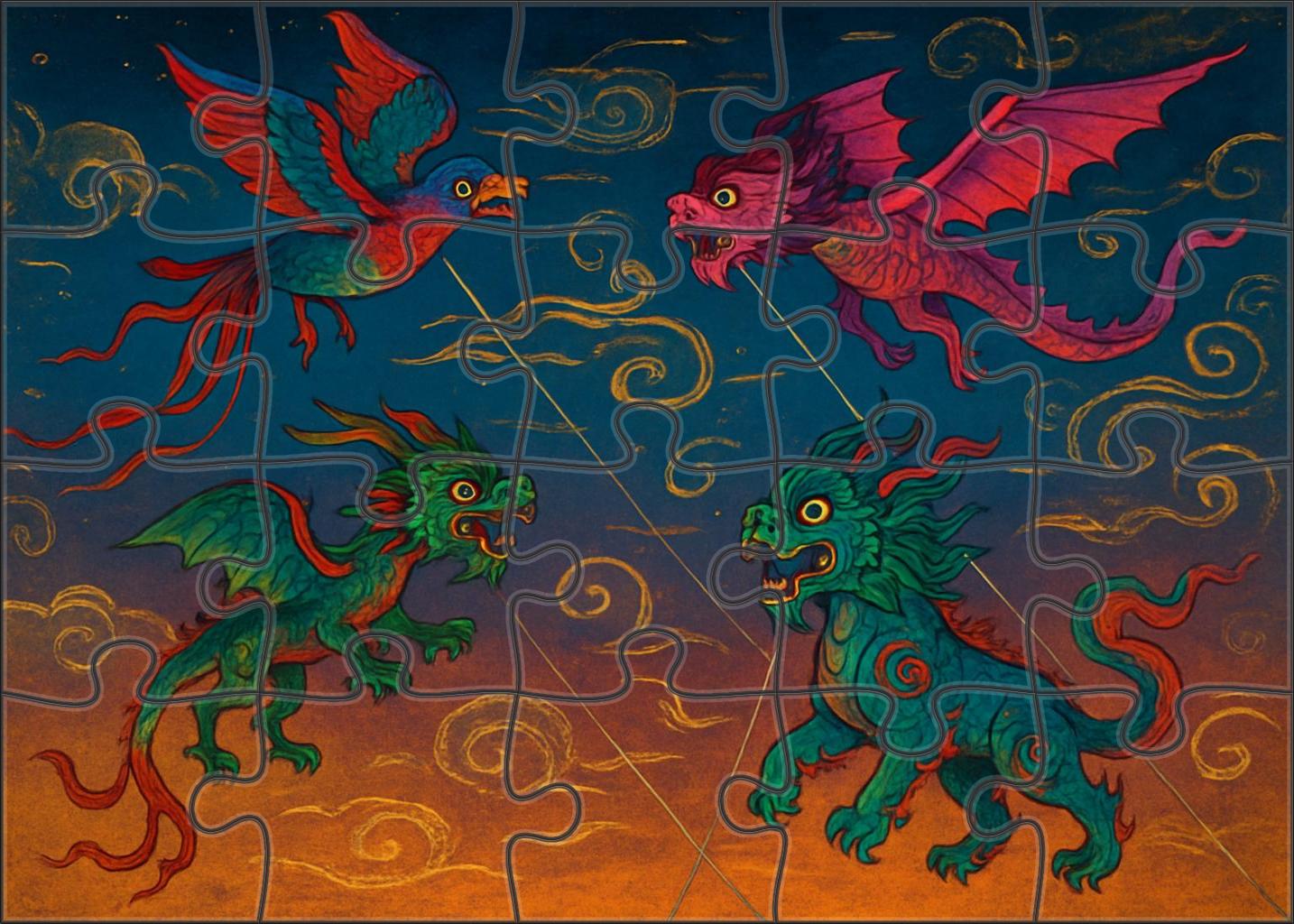 The Celestial Kite Festival Premium Puzzle Pieces