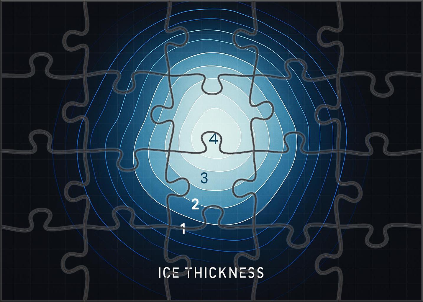 Polar Ice Coverage Contour Chart Large Format Puzzle