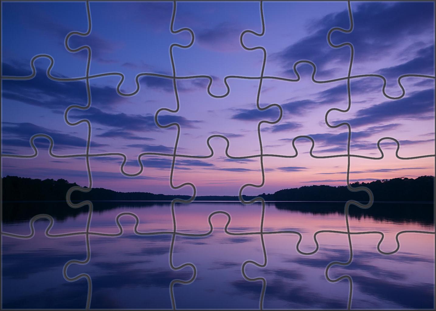 Azure Serenity Glow Calm Waters Bathed In Gentle Blues And Purples Puzzle Collection