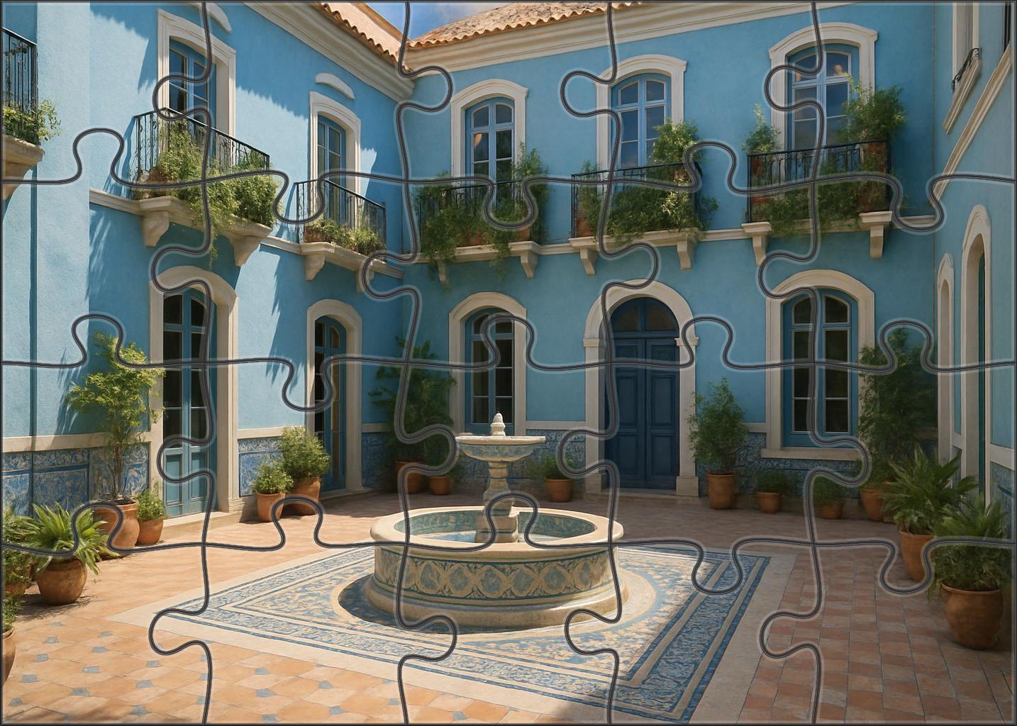 Azure Mosaic Court Mini Puzzle