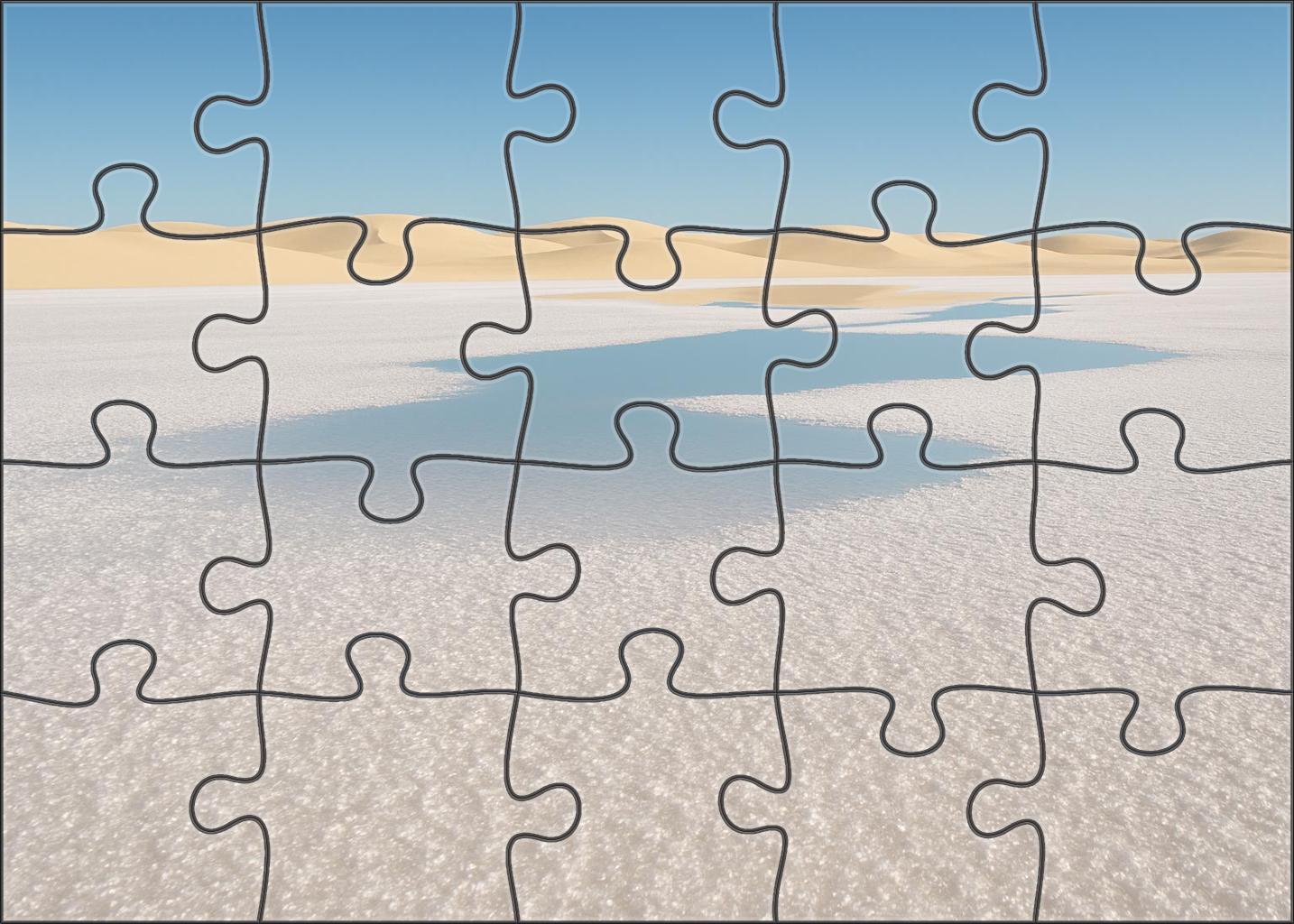 The Mirage Basin Reflective Salt Flats Amid Sand Waves Easy Puzzles