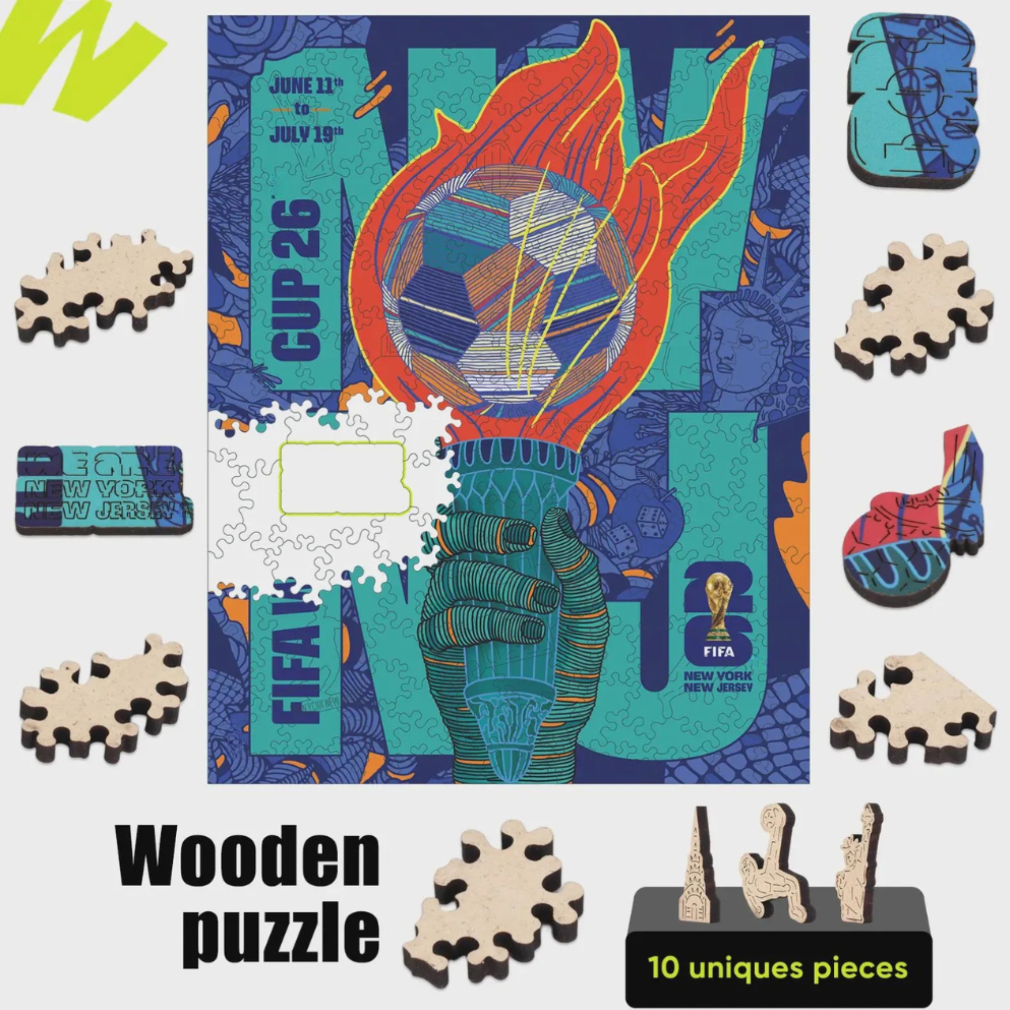 Fifa 2026 City NYNJ Poster 200 Pieces Wooden Puzzle