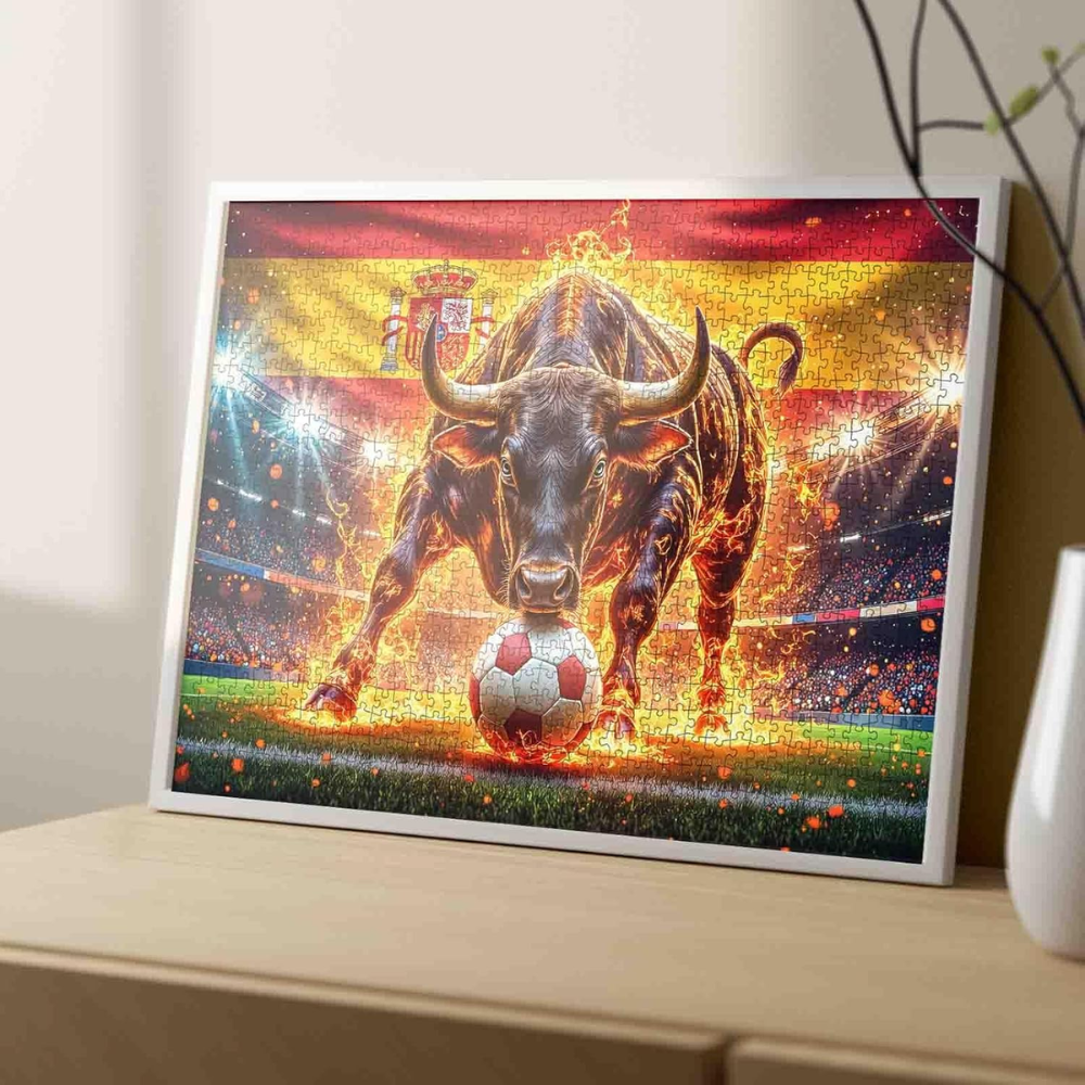 Pack Of 1000 Pieces Spanish Bull Soccer Sports Puzzle For Adults