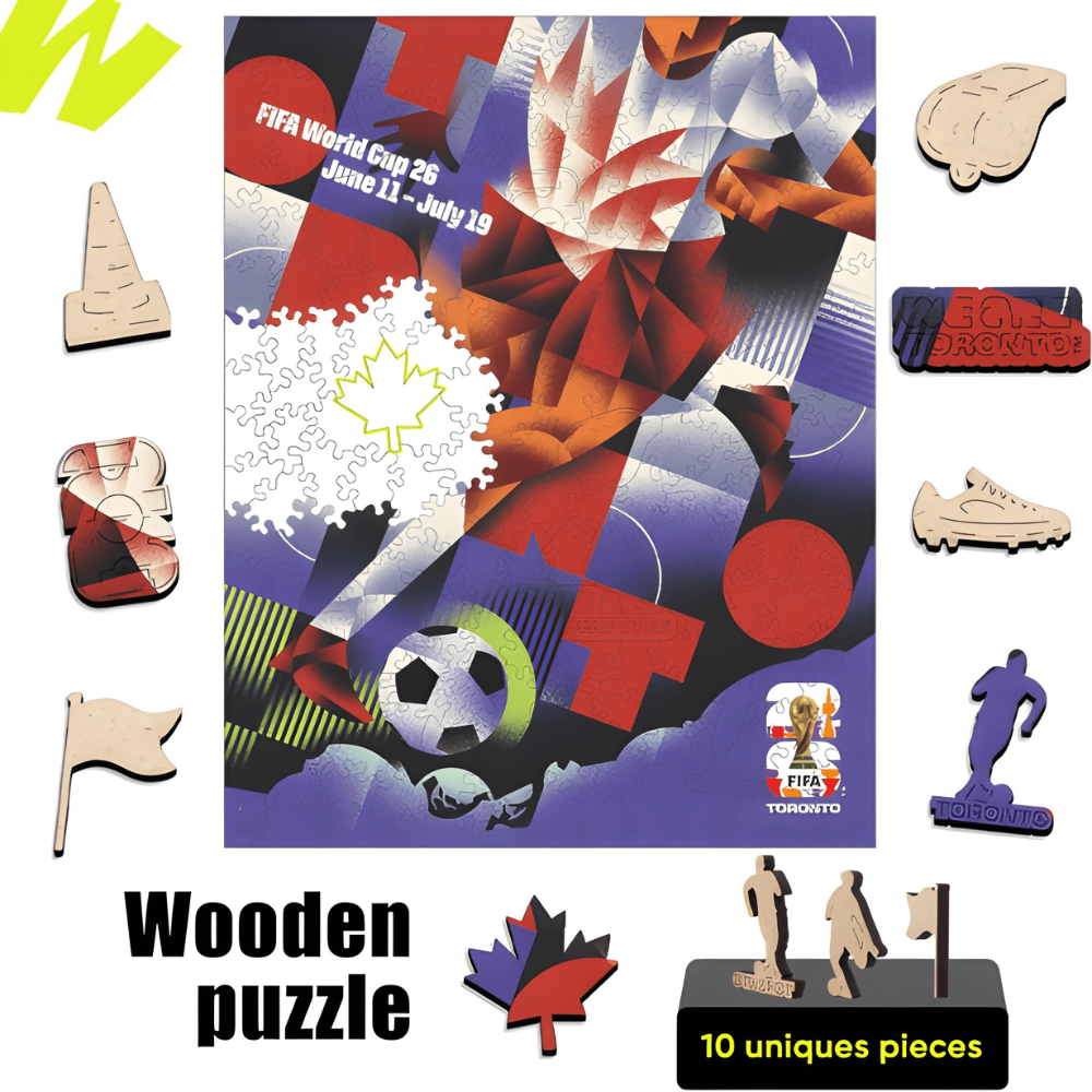 200 Pieces Of FIFA 2026 Wooden City Puzzle Toronto Themed Jigsaw Puzzle 