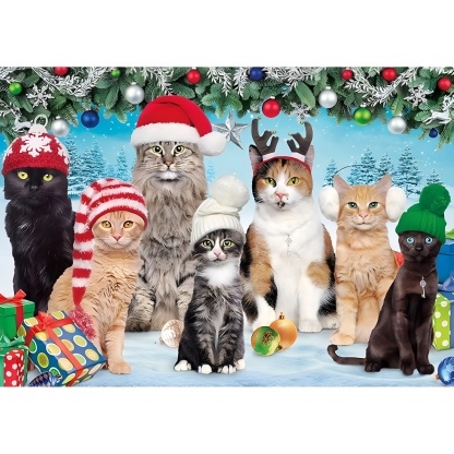 Meowy Christmas 300 Piece Holiday Jigsaw Puzzle