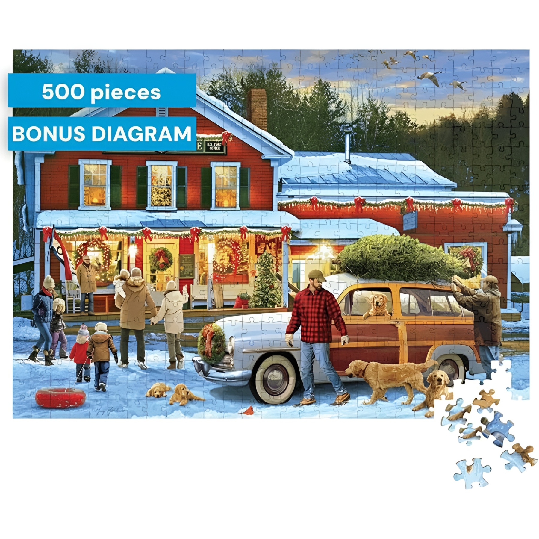 General Store at Christmas 500 Piece Holiday Jigsaw Puzzle
