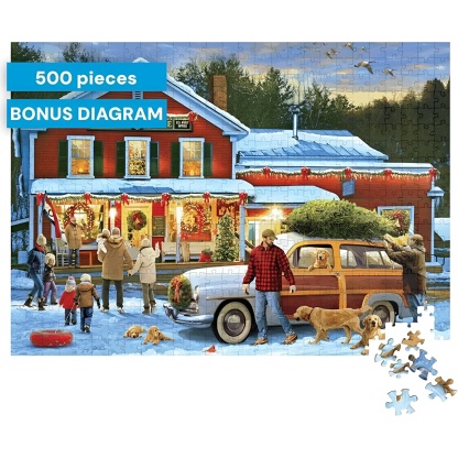 General Store at Christmas 500 Piece Holiday Jigsaw Puzzle