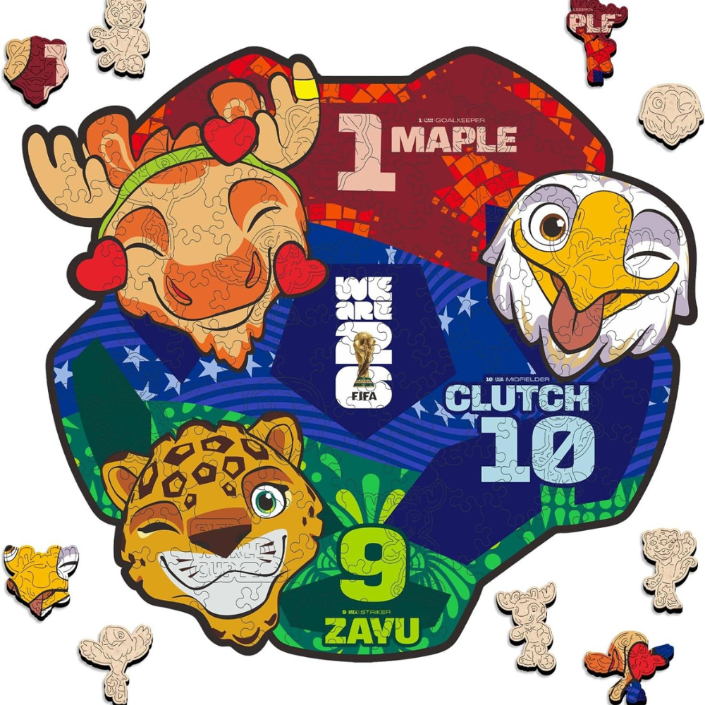 FIFA World Cup 2026 Mascot Wooden 150 Pieces Jigsaw Puzzle
