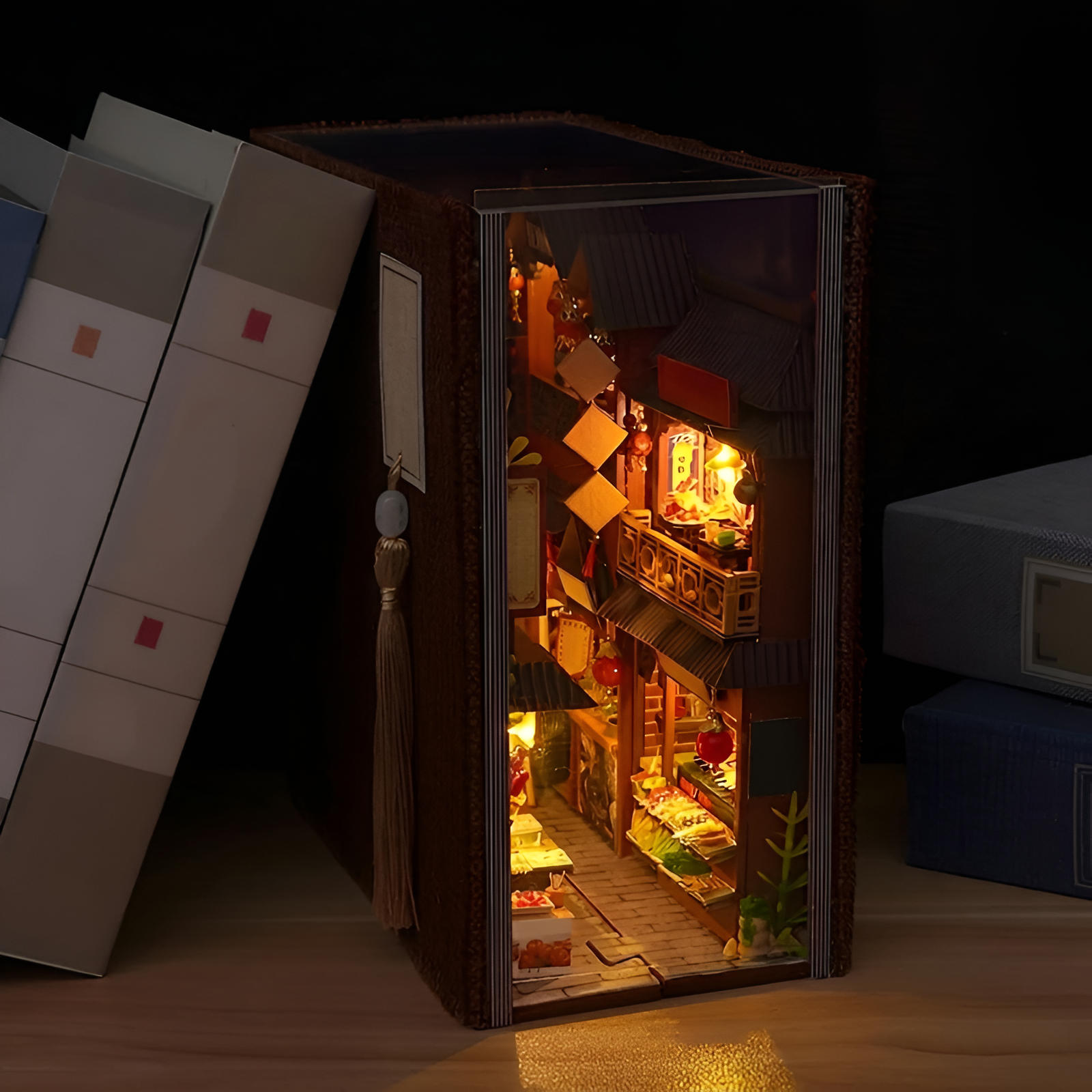 Mini Book Nook Kit 3D Wooden Puzzle Dollhouse Decor