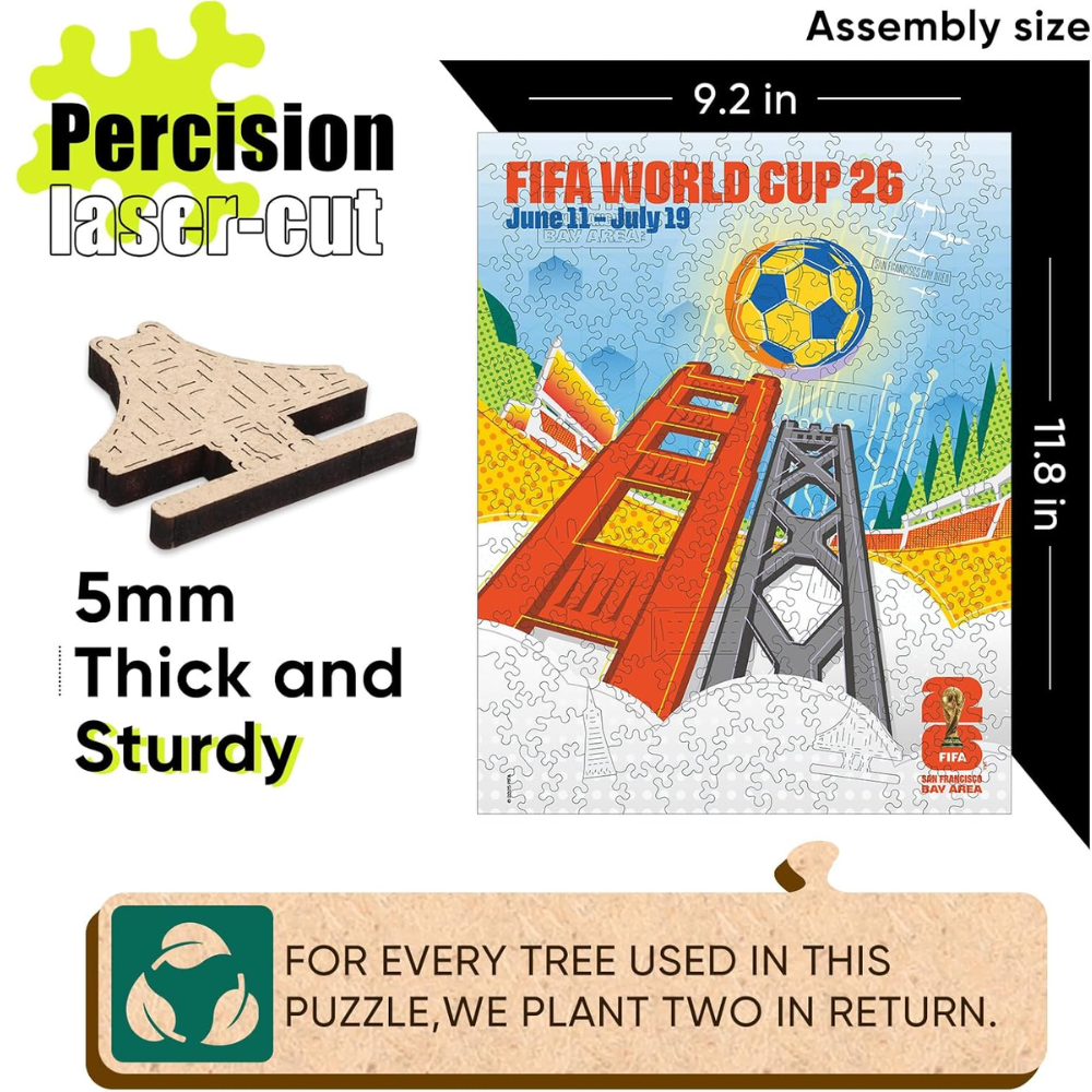 200 Pieces Of FIFA World Cup 2026 San Francisco City Themed Wooden Puzzle 
