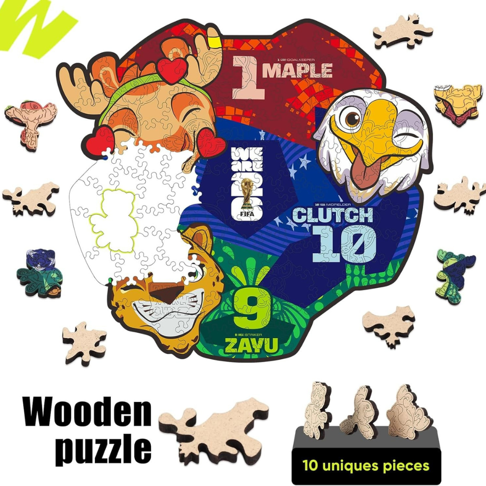 FIFA World Cup 2026 Mascot Wooden 150 Pieces Jigsaw Puzzle