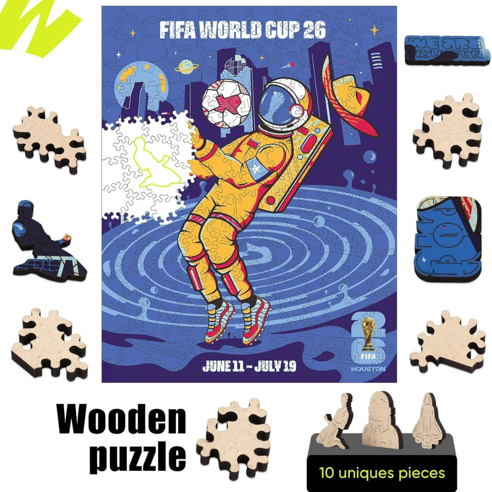 FIFA World Cup 2026 Houston City Poster Wooden Puzzle