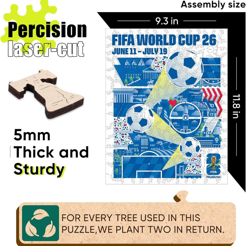 FIFA World Cup 2026 Philadelphia Poster Wooden Puzzle for Adult