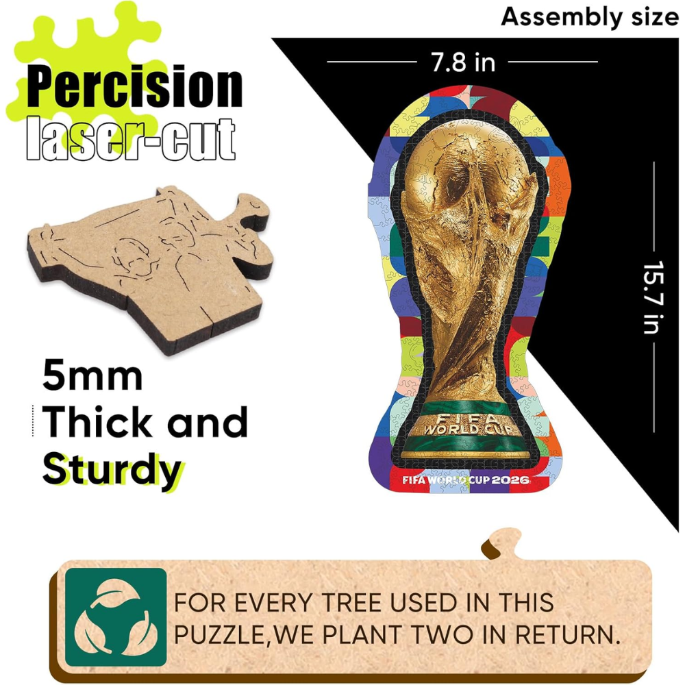 Pack Of 200 Fifa World Cup 2026 Trophy Wooden Creative Puzzles 
