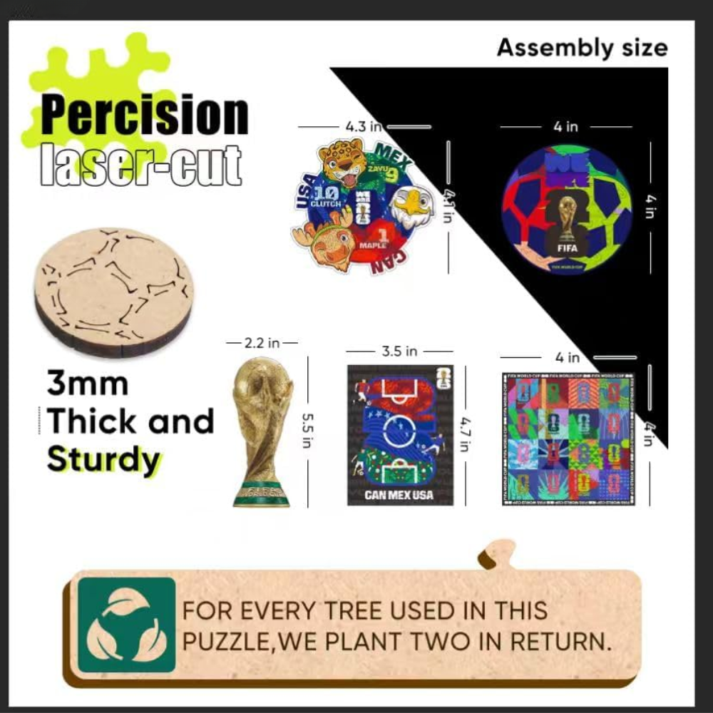 Official FIFA 2026 Wooden Puzzle For Football 200 Pieces Set
