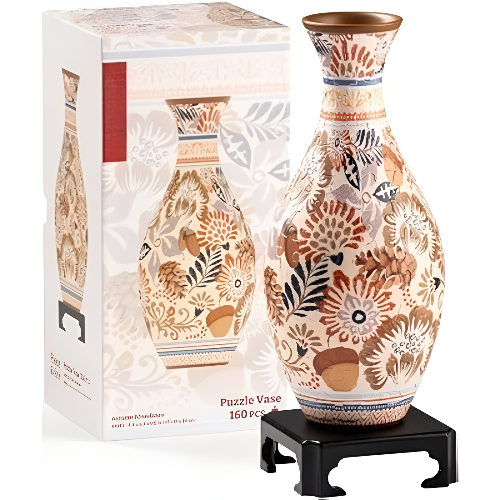 PieceRelax Unique Flower Vase - 3D Puzzle Vase for Adults to Flower Arrangement and Home Decoration Made by 160 Curved Plastic Puzzle Pieces